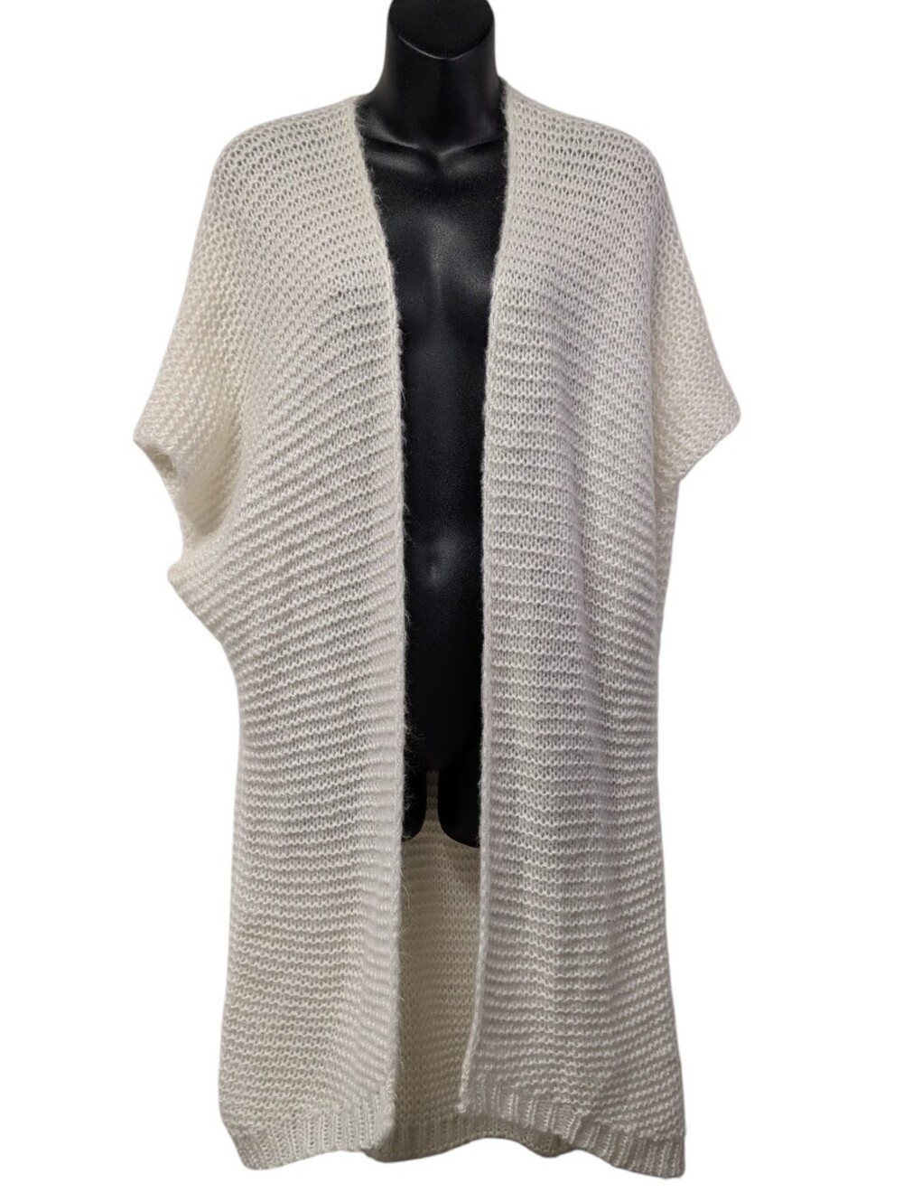 LC Lauren Conrad Women's Ivory Knit Open Front Cardigan Sweater One Size